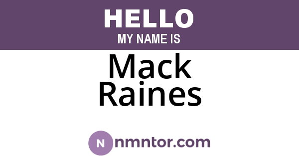 Mack Raines