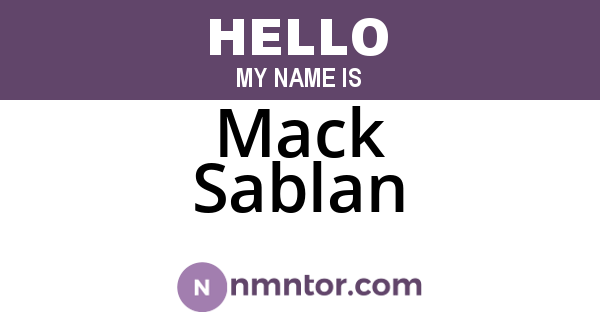 Mack Sablan
