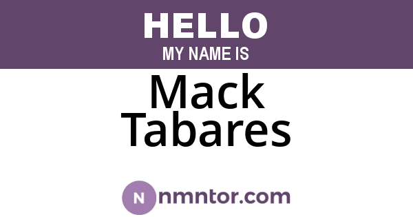 Mack Tabares