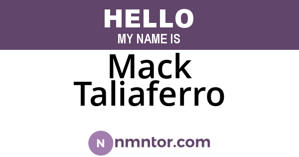Mack Taliaferro