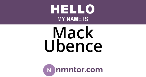 Mack Ubence