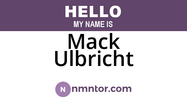 Mack Ulbricht