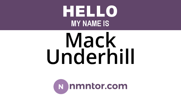 Mack Underhill