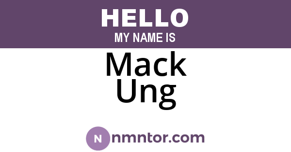 Mack Ung