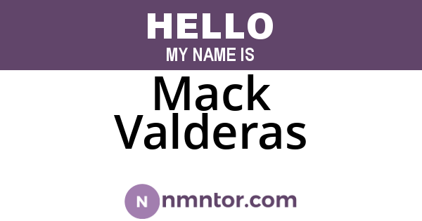 Mack Valderas