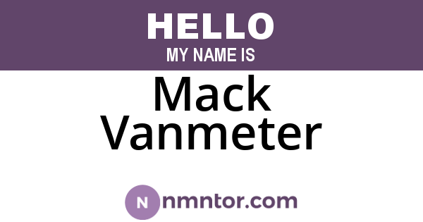 Mack Vanmeter