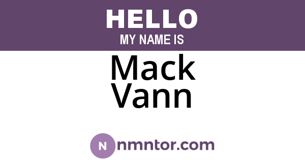 Mack Vann