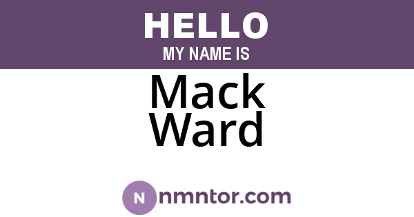 Mack Ward