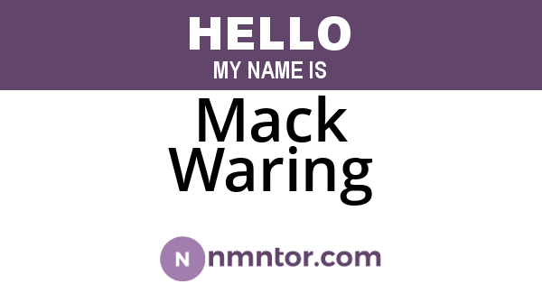 Mack Waring