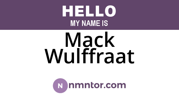 Mack Wulffraat