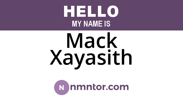 Mack Xayasith