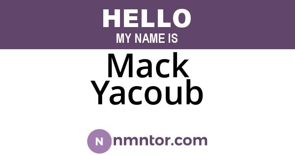 Mack Yacoub