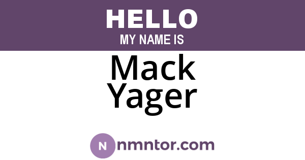 Mack Yager