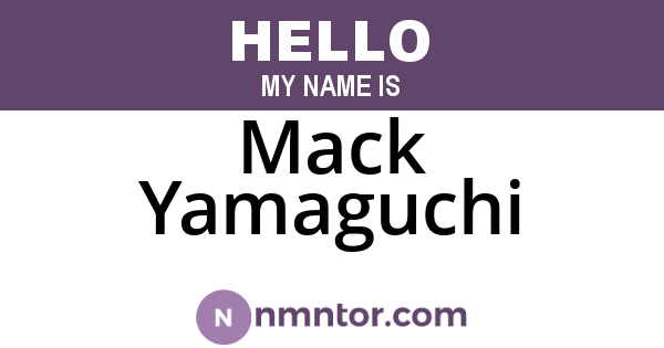 Mack Yamaguchi