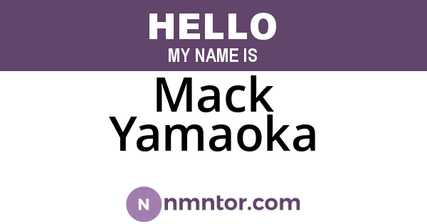 Mack Yamaoka