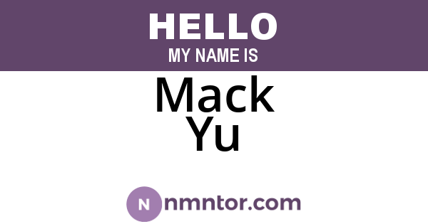 Mack Yu