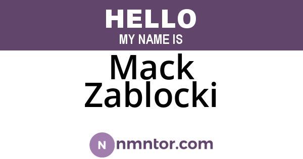 Mack Zablocki