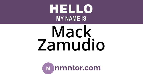Mack Zamudio