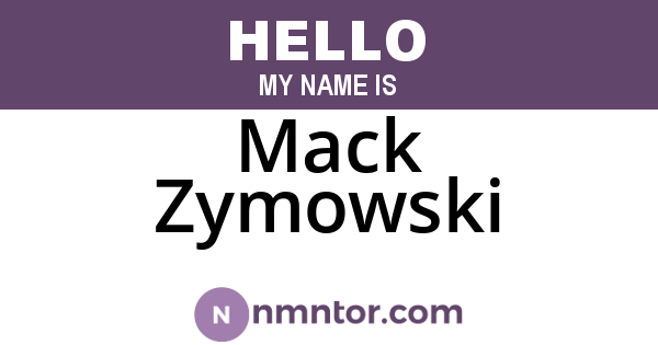 Mack Zymowski