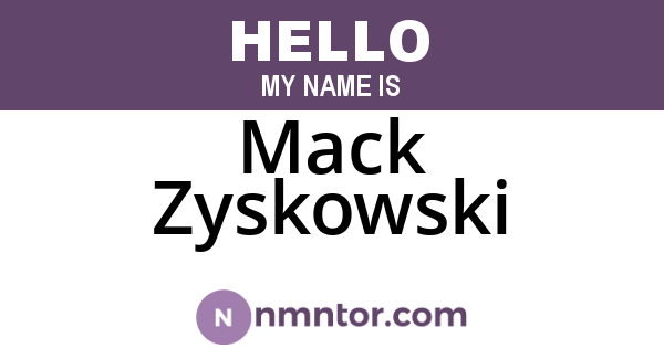 Mack Zyskowski