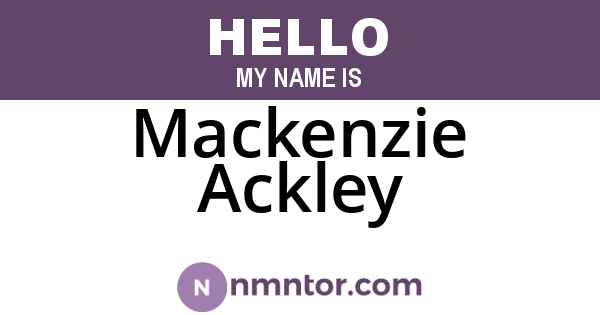 Mackenzie Ackley