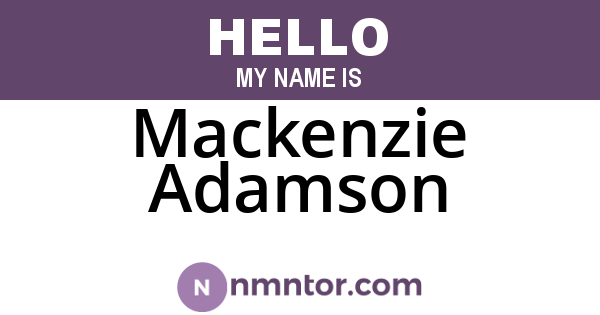 Mackenzie Adamson