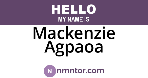 Mackenzie Agpaoa