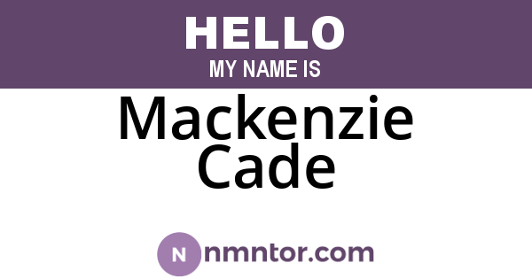 Mackenzie Cade