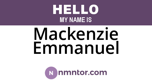 Mackenzie Emmanuel