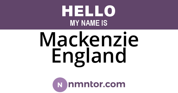 Mackenzie England