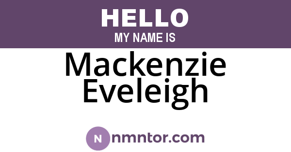 Mackenzie Eveleigh