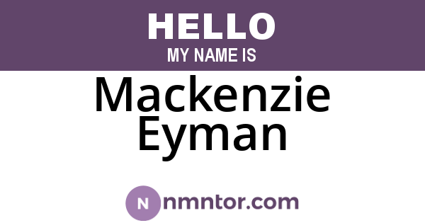 Mackenzie Eyman