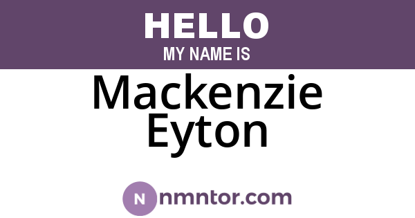 Mackenzie Eyton