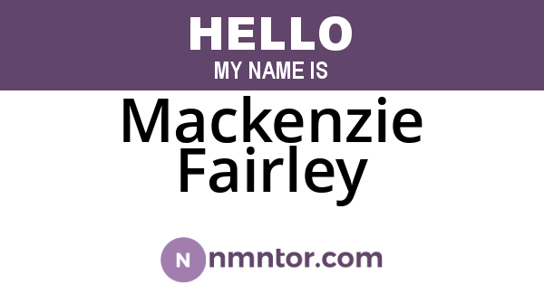 Mackenzie Fairley