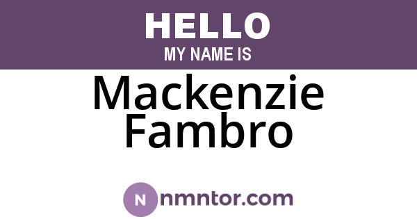 Mackenzie Fambro