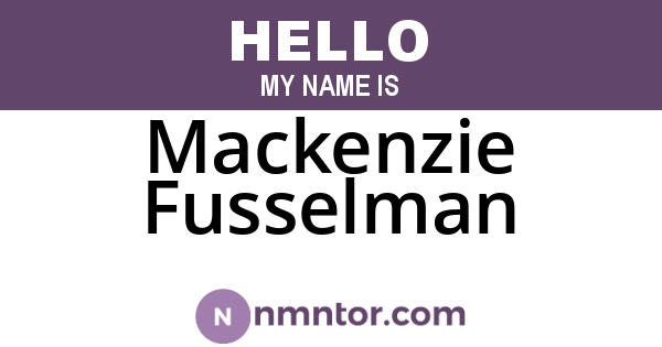 Mackenzie Fusselman