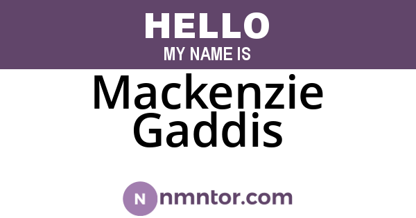 Mackenzie Gaddis