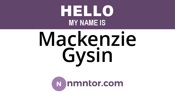 Mackenzie Gysin