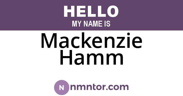 Mackenzie Hamm