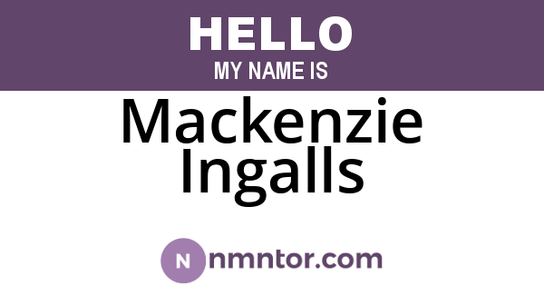 Mackenzie Ingalls