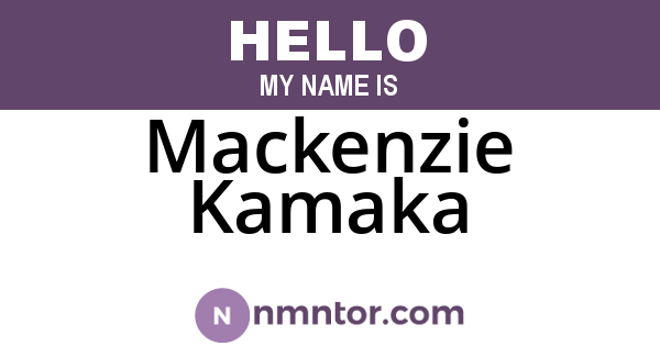 Mackenzie Kamaka