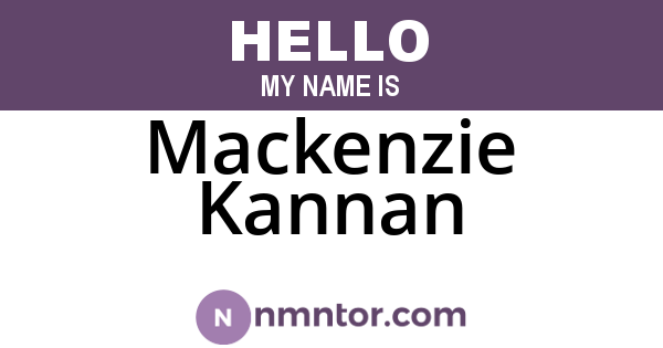 Mackenzie Kannan