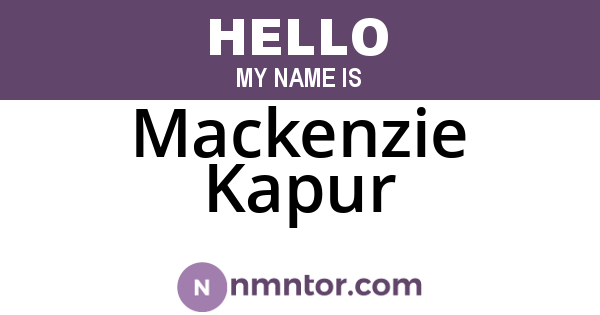 Mackenzie Kapur