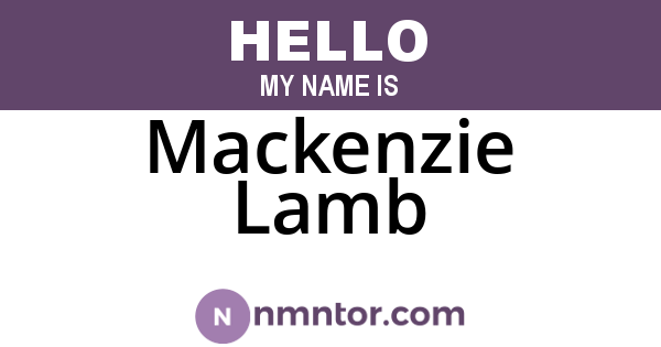 Mackenzie Lamb