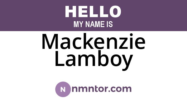 Mackenzie Lamboy