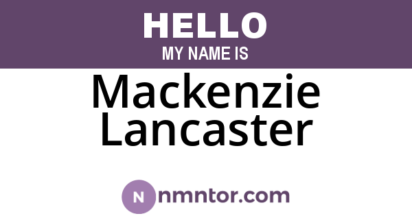 Mackenzie Lancaster