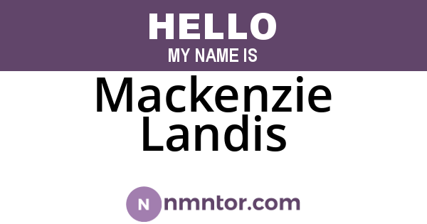 Mackenzie Landis
