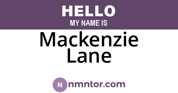 Mackenzie Lane