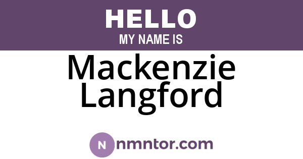 Mackenzie Langford