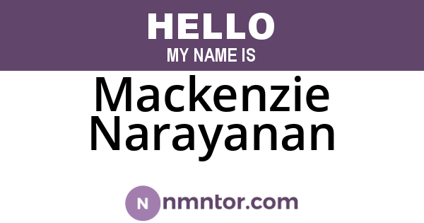 Mackenzie Narayanan